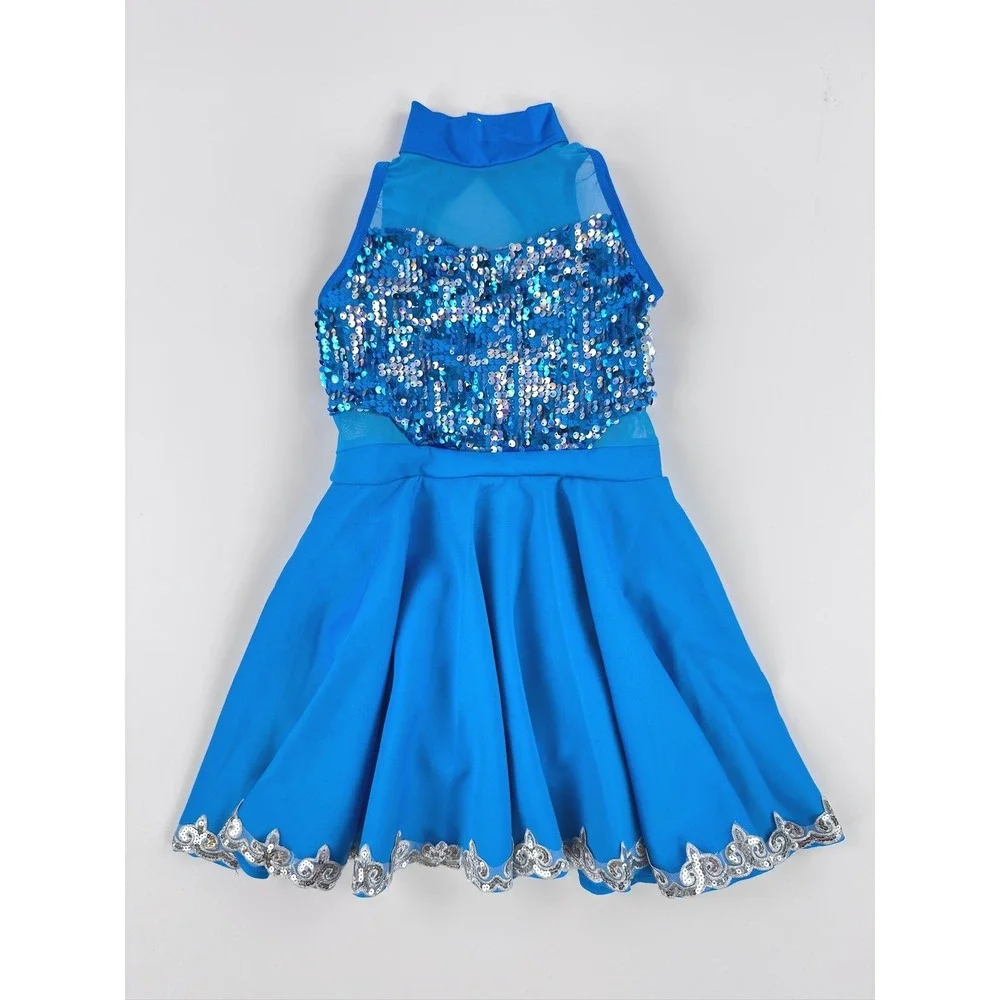 Weissman Showtime Girls Night Out Dance Costume‎ Dress Peacock 10/12 NWOT